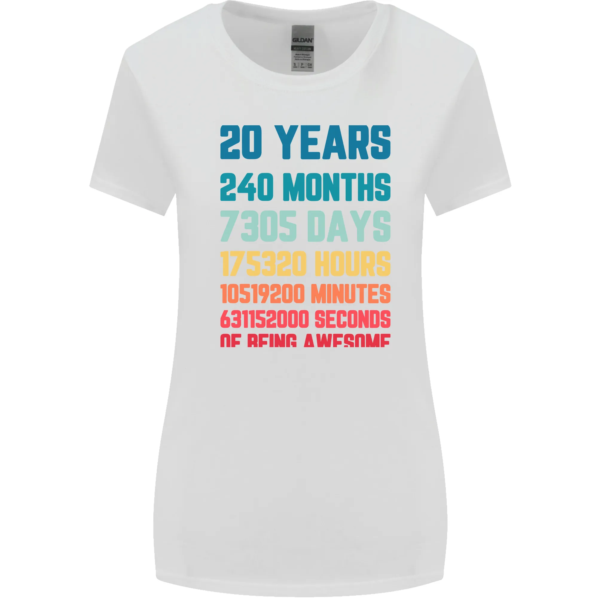 20th Birthday 20 Year Old Womens Wider Cut T-Shirt