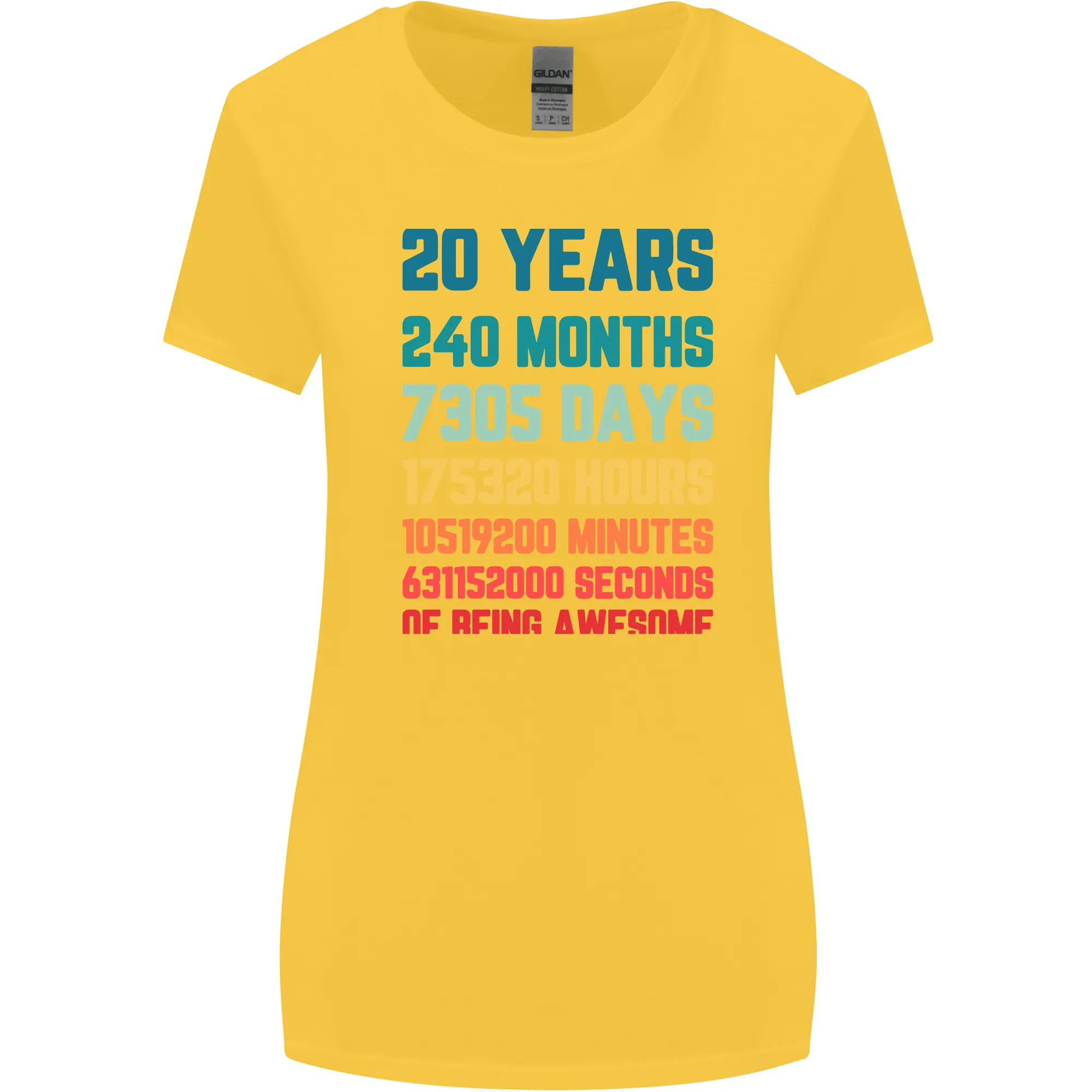 20th Birthday 20 Year Old Womens Wider Cut T-Shirt