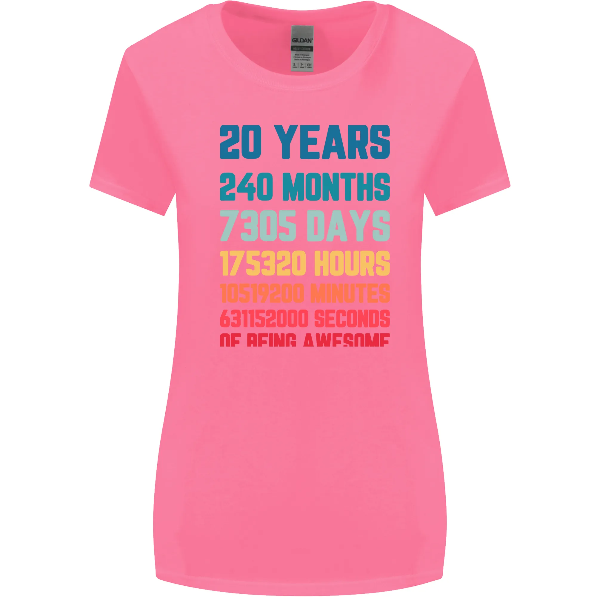 20th Birthday 20 Year Old Womens Wider Cut T-Shirt