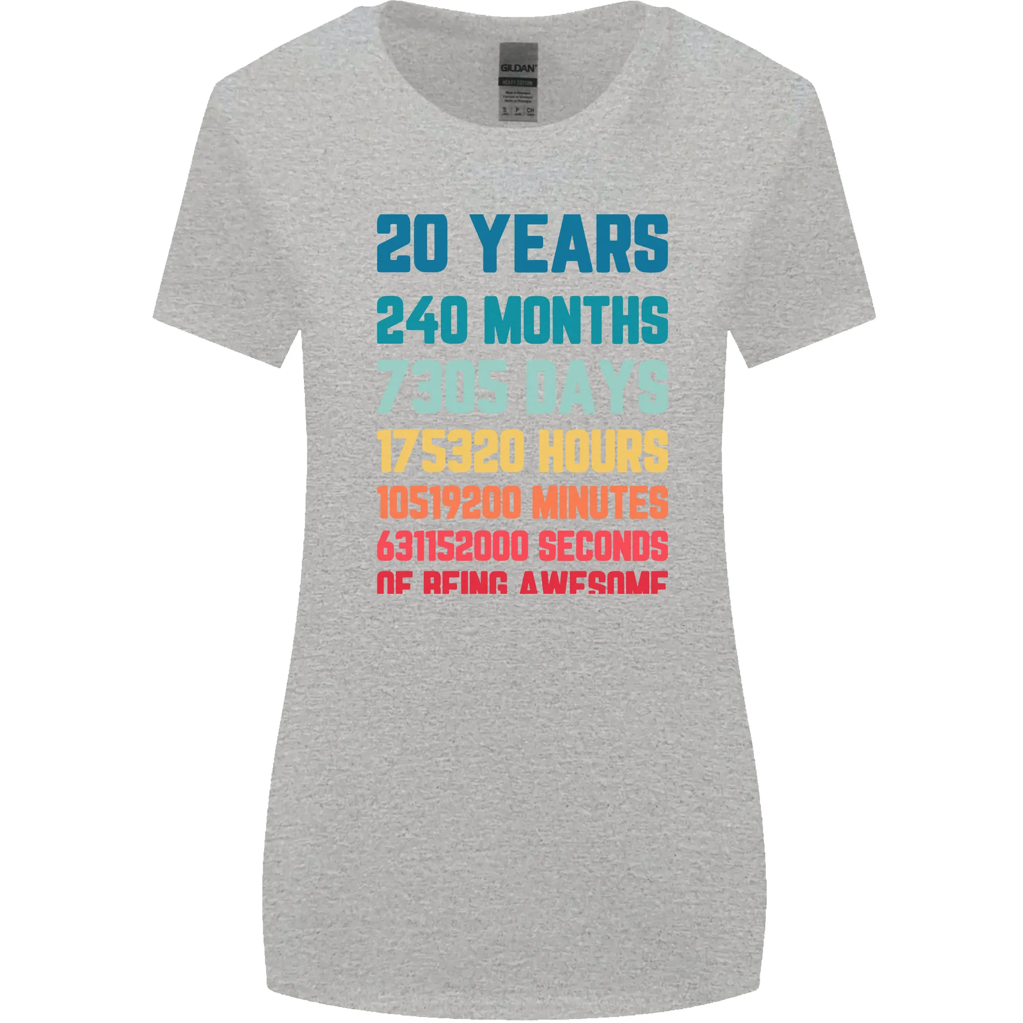 20th Birthday 20 Year Old Womens Wider Cut T-Shirt