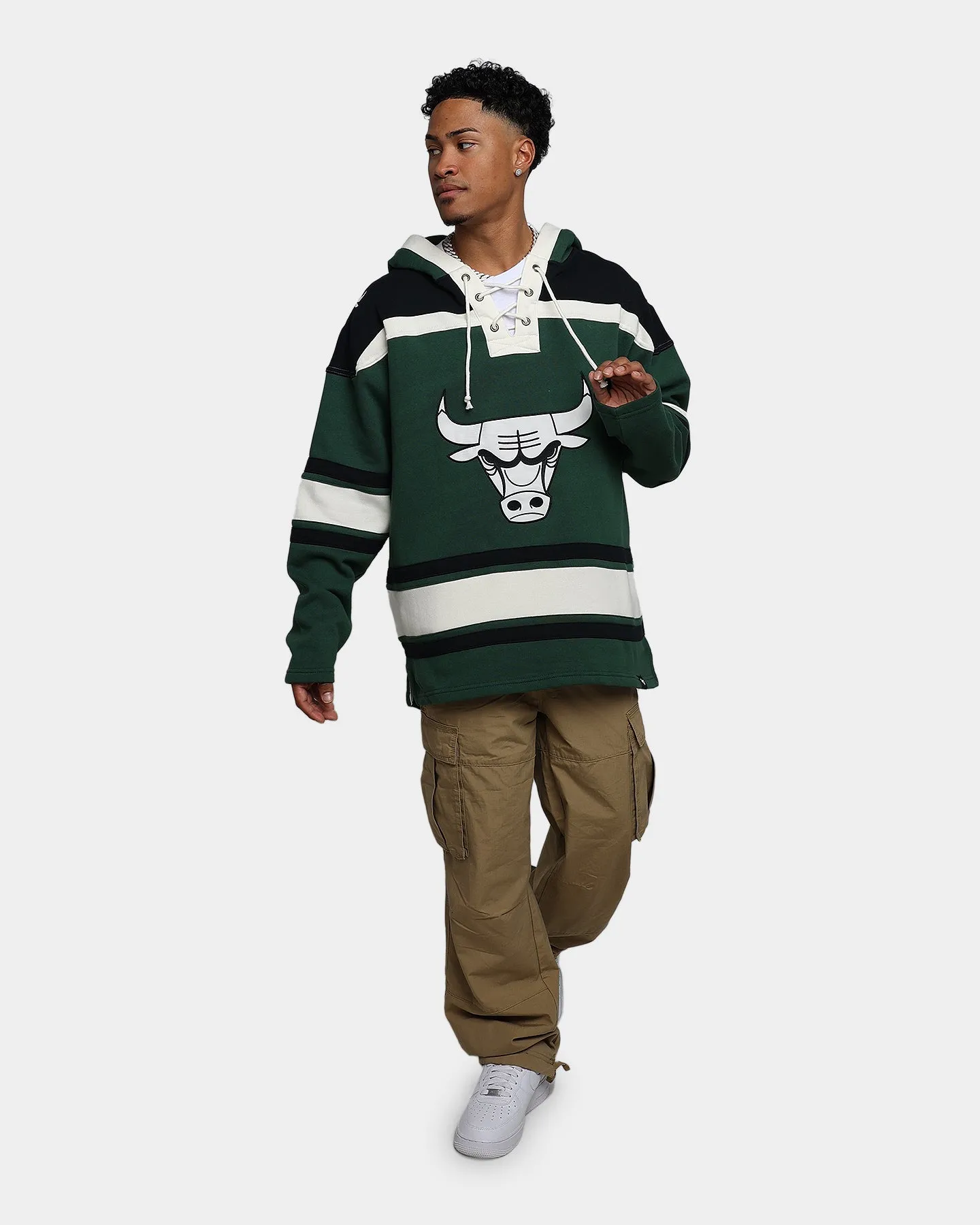 47 Brand Chicago Bulls Superior Lacer Hoodie Dark Green