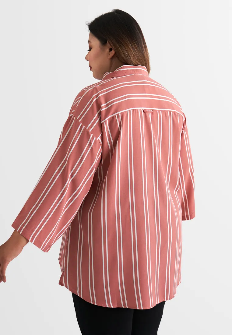 Alison Flowy 3/4 Sleeves Stripes Shirt