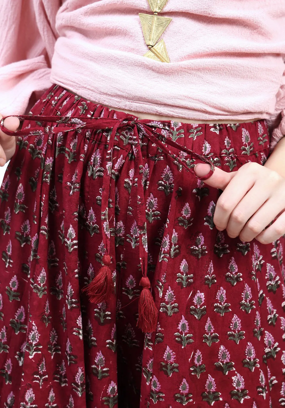 Althea Palazzo Pants: Burgundy (Wholesale)