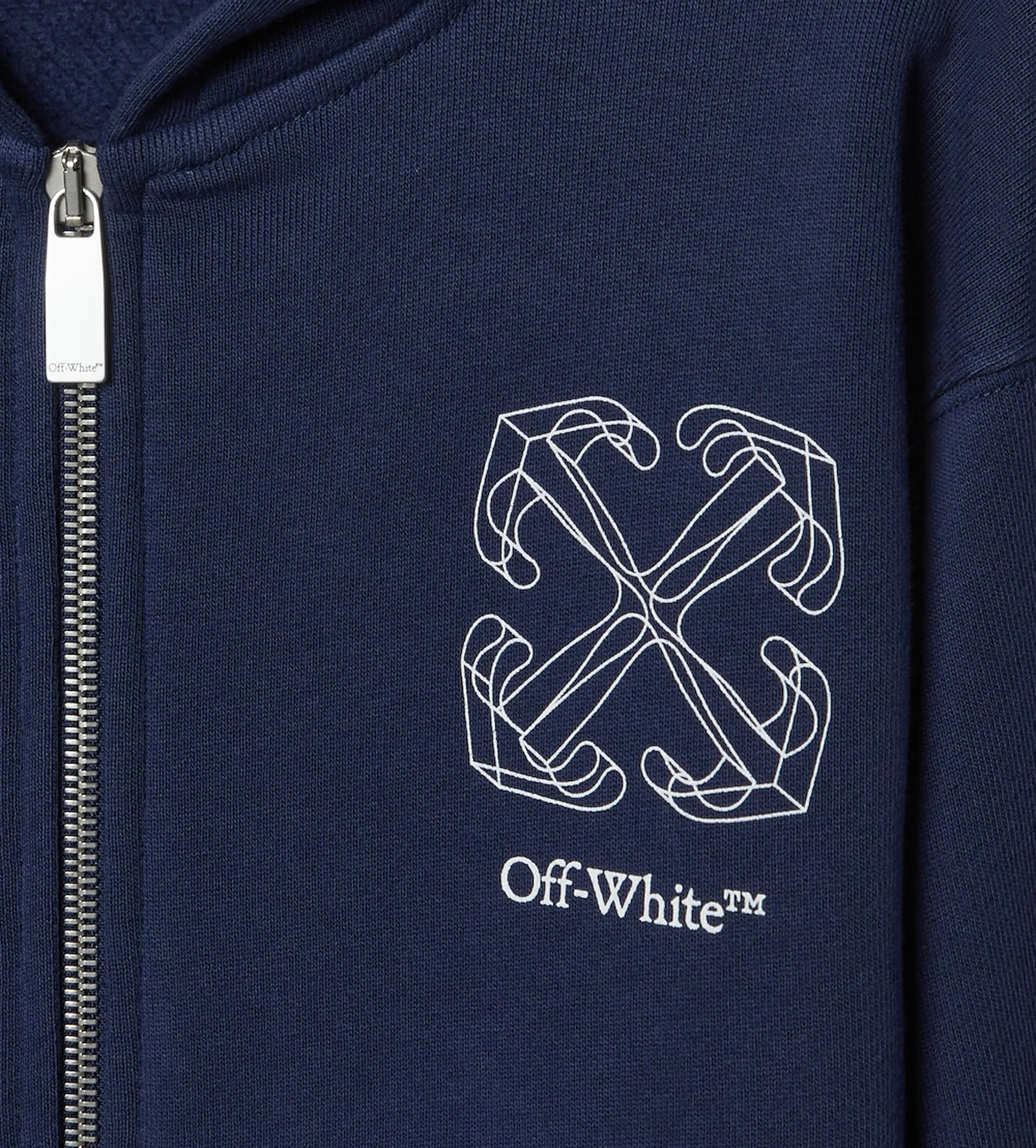 Arrow Acrylic Hoodie Navy Blue