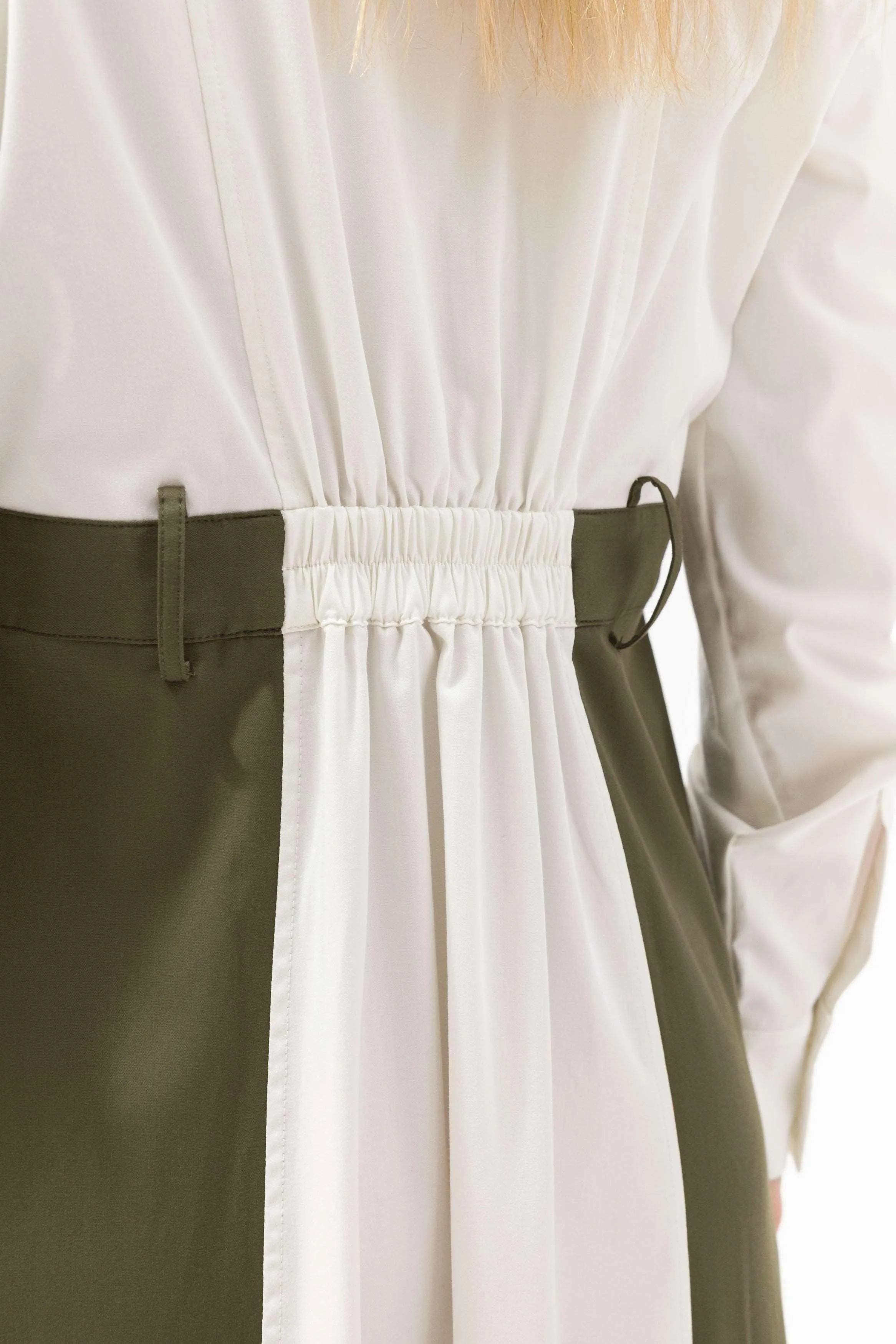 Bamboo Back-Gathered Shirt Dress