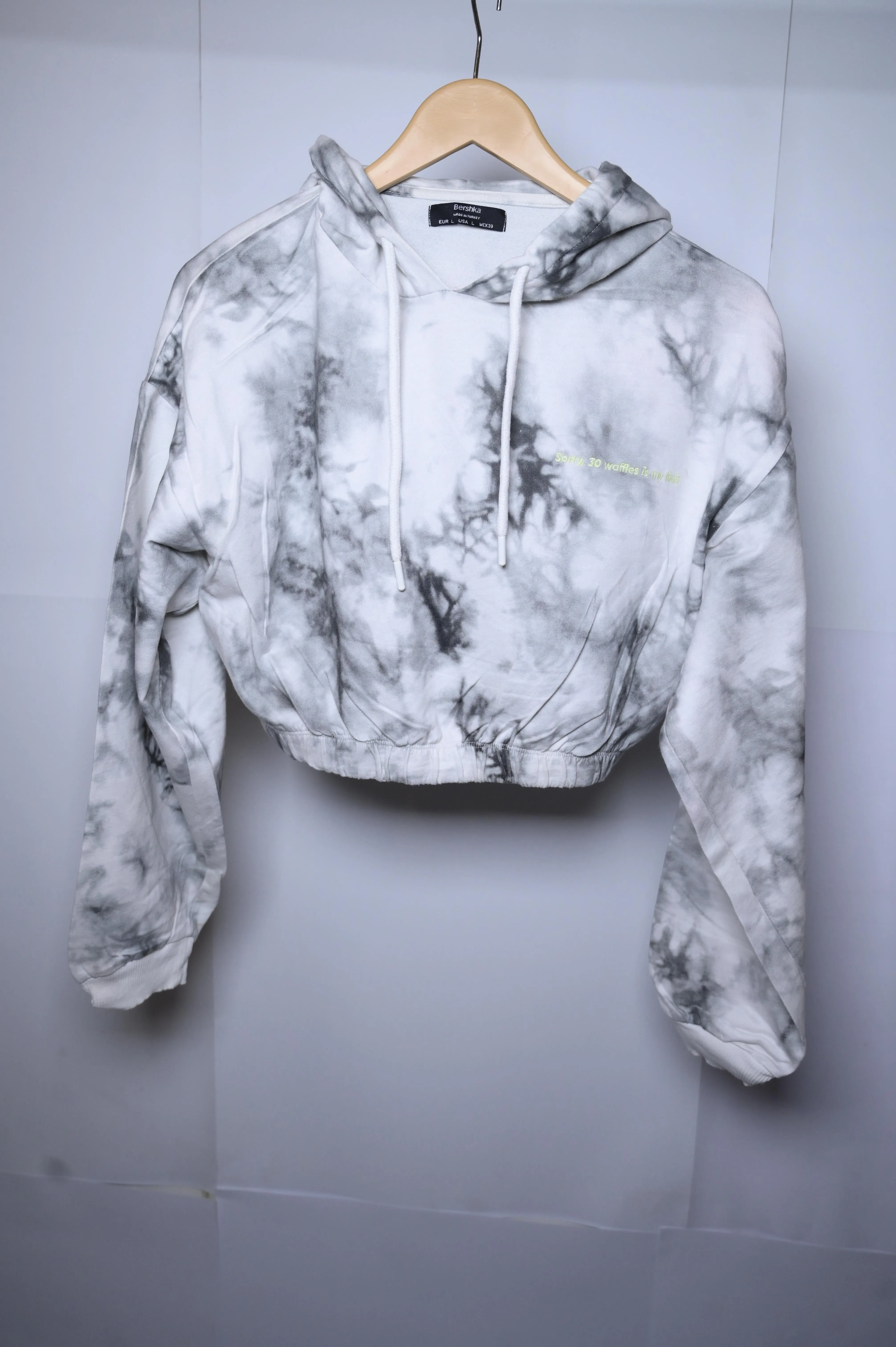 Bershka Grey Tie-Dye Hoodie (Medium)