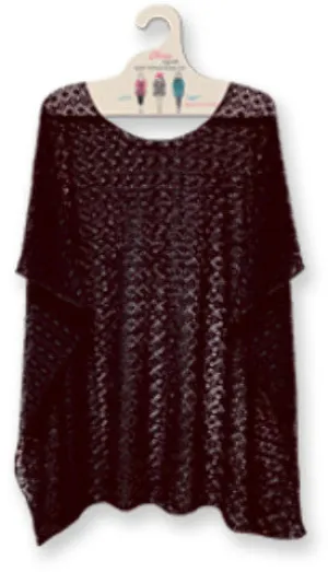 black mesh poncho Case of 10