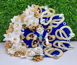 blue kerry heavy dress for kanha ji with pagdi