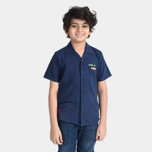 Boys Cotton PK Casual Shirt H/S High Score-NAVY