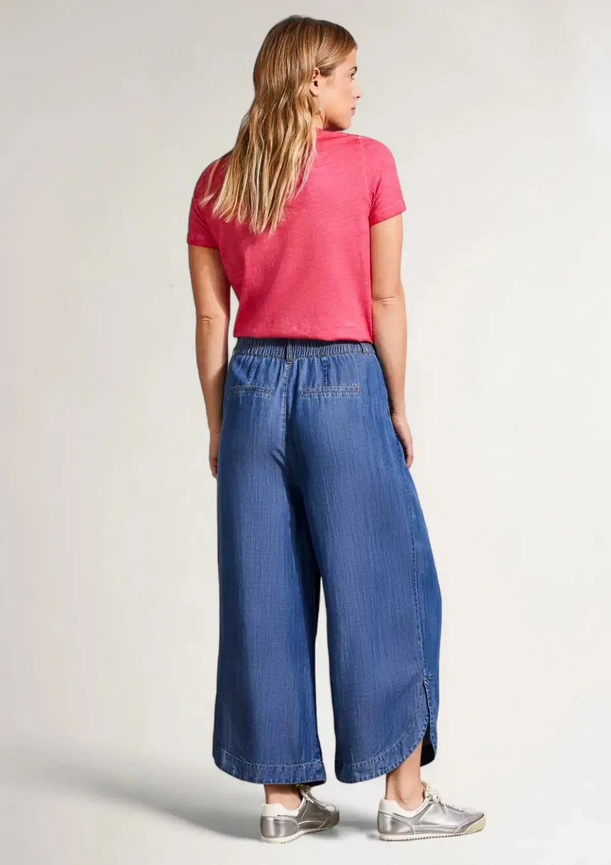 Brynn Flowy Pleated Pant - Dark Chambray