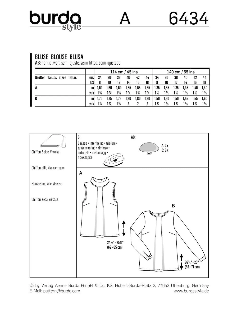 Burda Pattern 6434 (8-18)