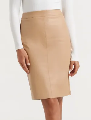 Carla Vegan Leather Midi Skirt