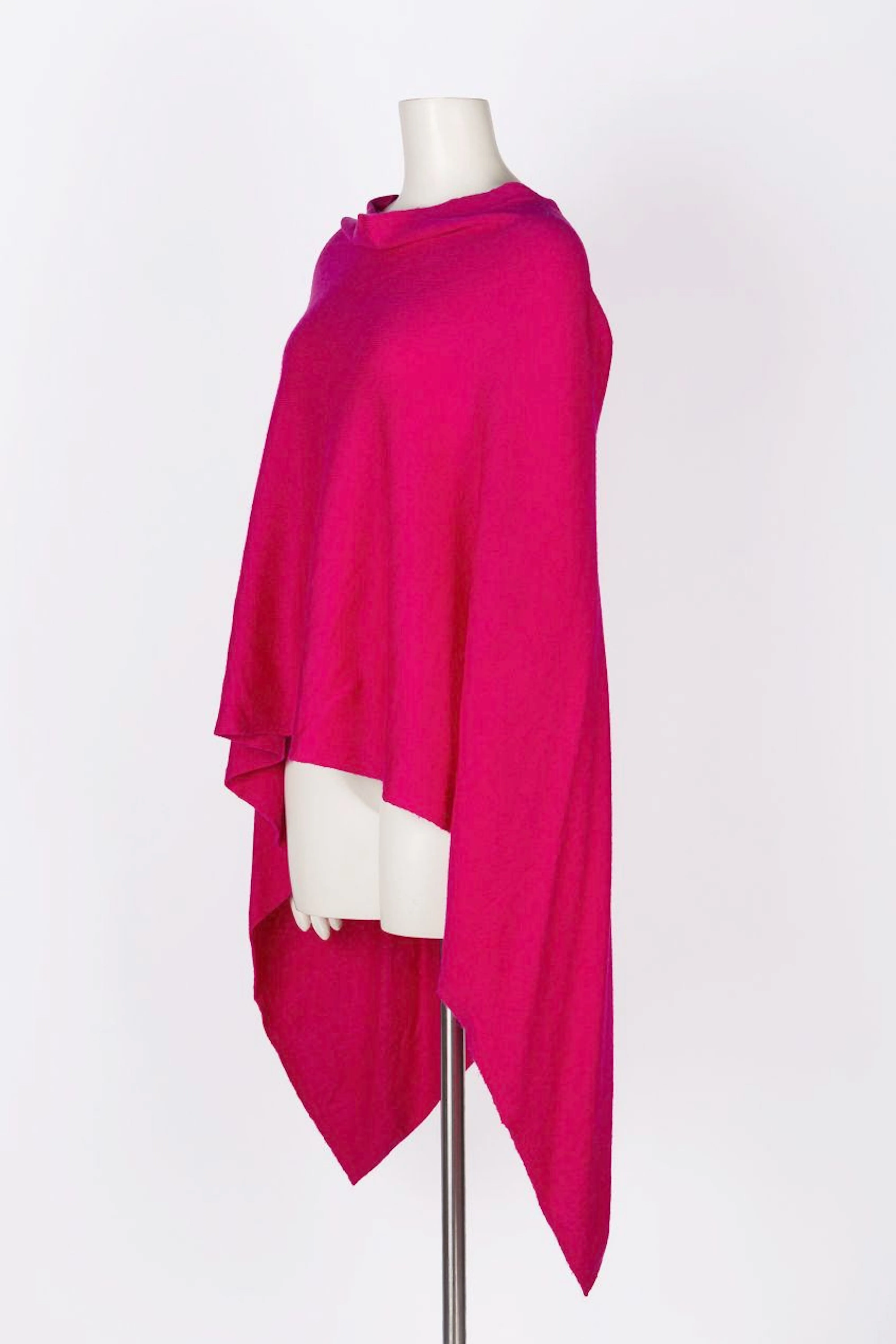 Cashmere Poncho Fuschia Dk. Pink