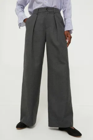 Charcoal Soho Trouser in Wool Flannel