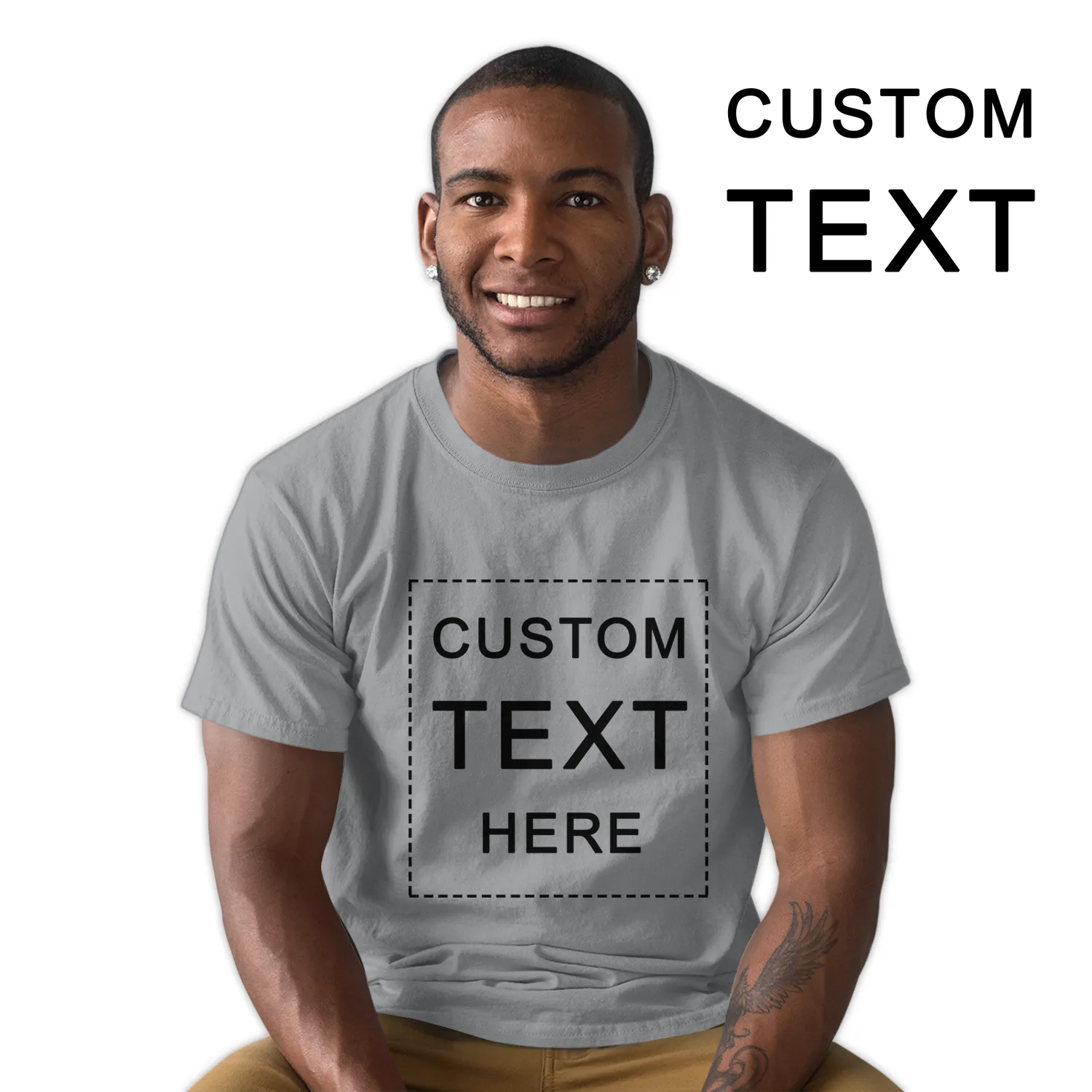 [Custom Text] Endanzoo Organic Men T-shirt for Dad - Short Sleeve