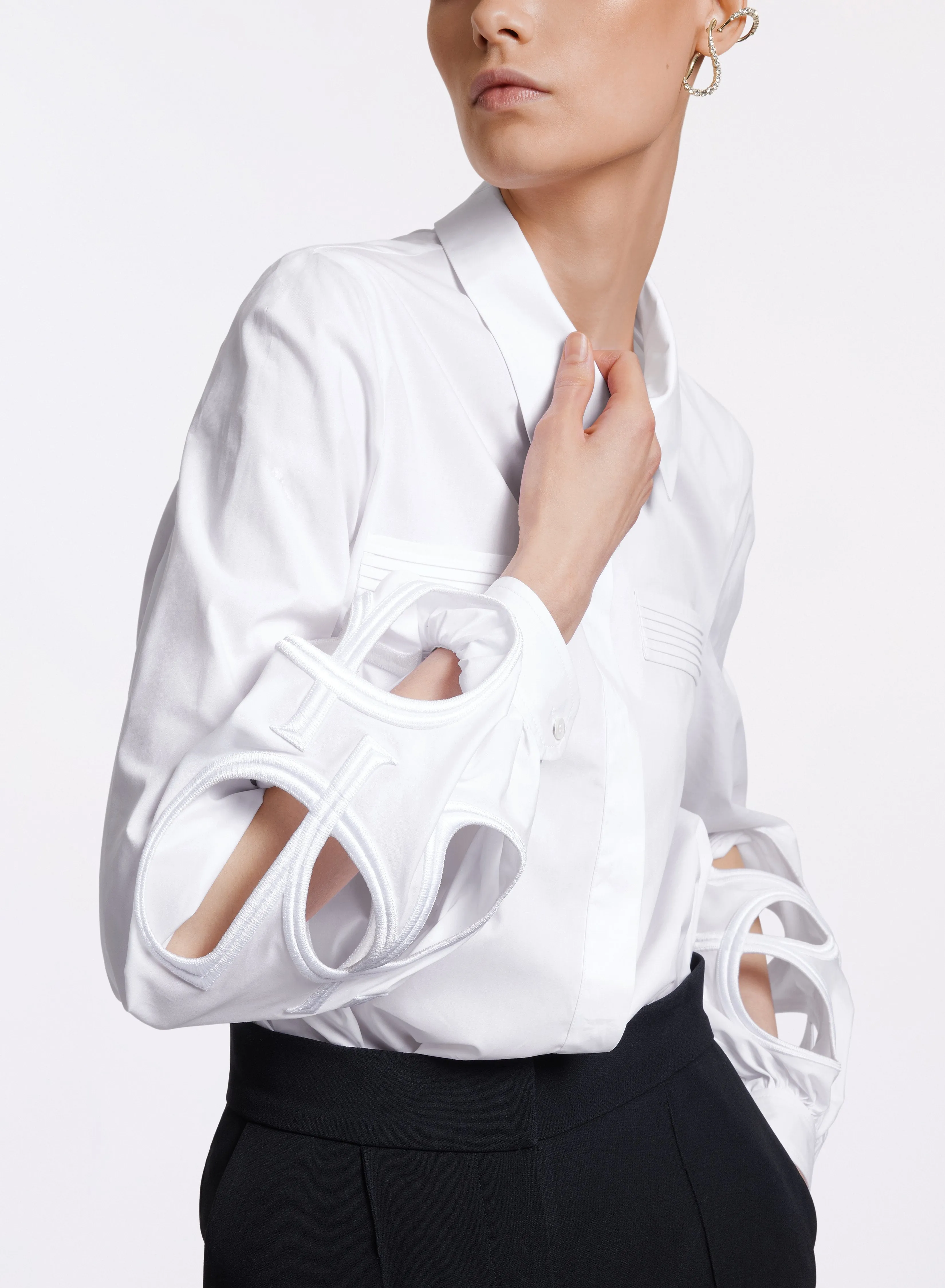 Cut-Out Cotton Shirt