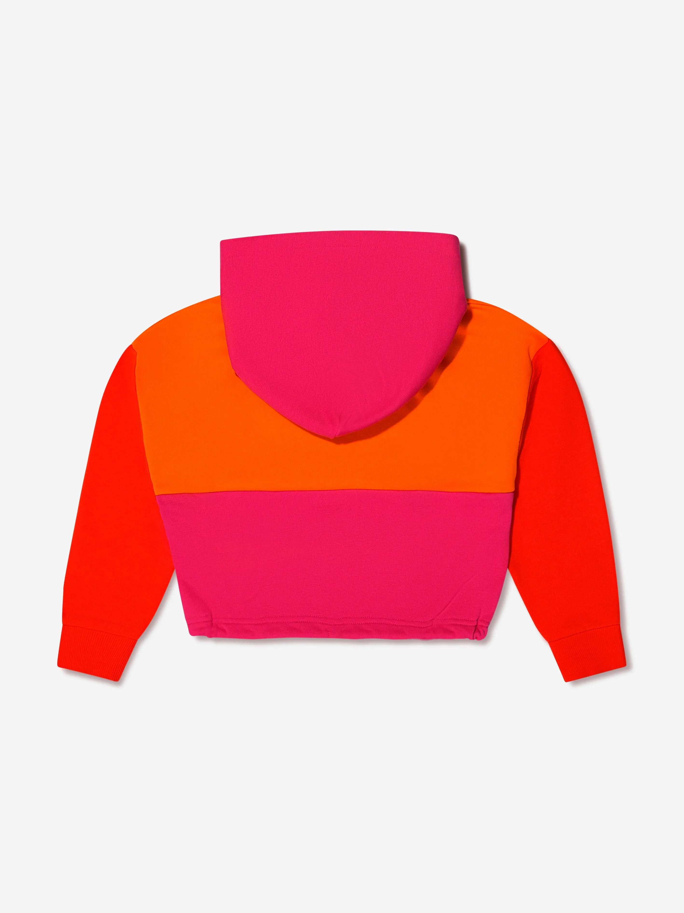 DKNY Girls Colourblock Cropped Hoodie In Orange