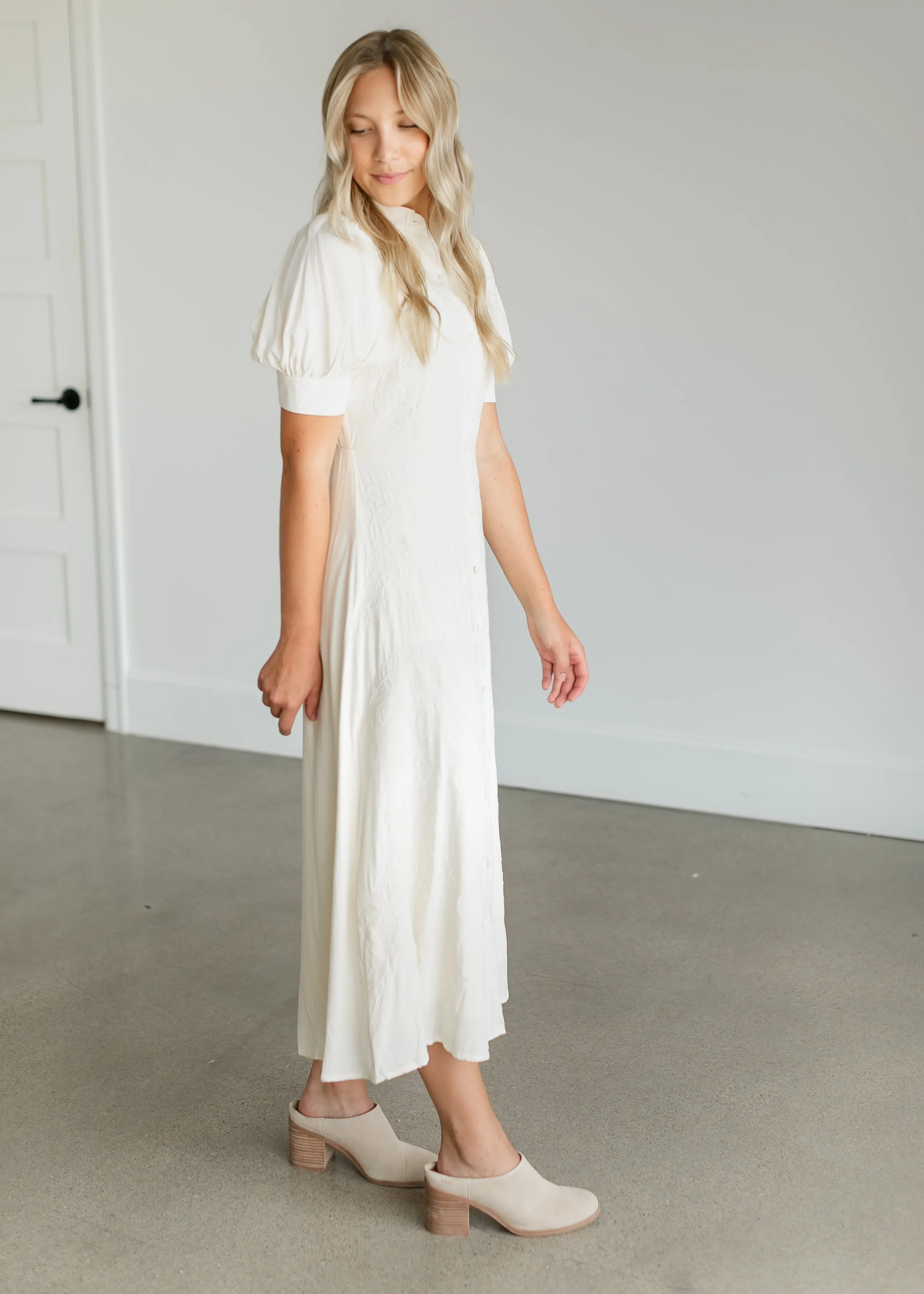 Embroidered Button Up Maxi Shirtdress - FINAL SALE