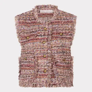 Esqualo Tweed Gilet | Wine Red