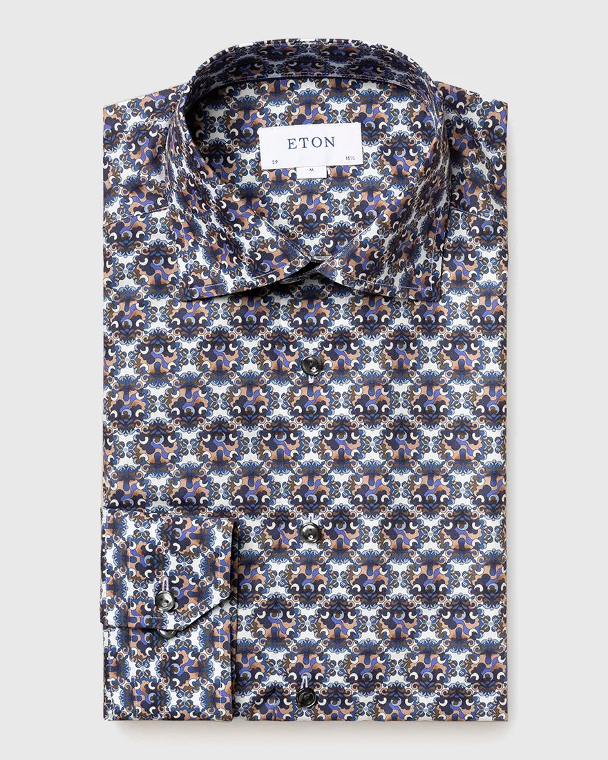 ETON 100000130525 BLUE SLIM SC SHIRT