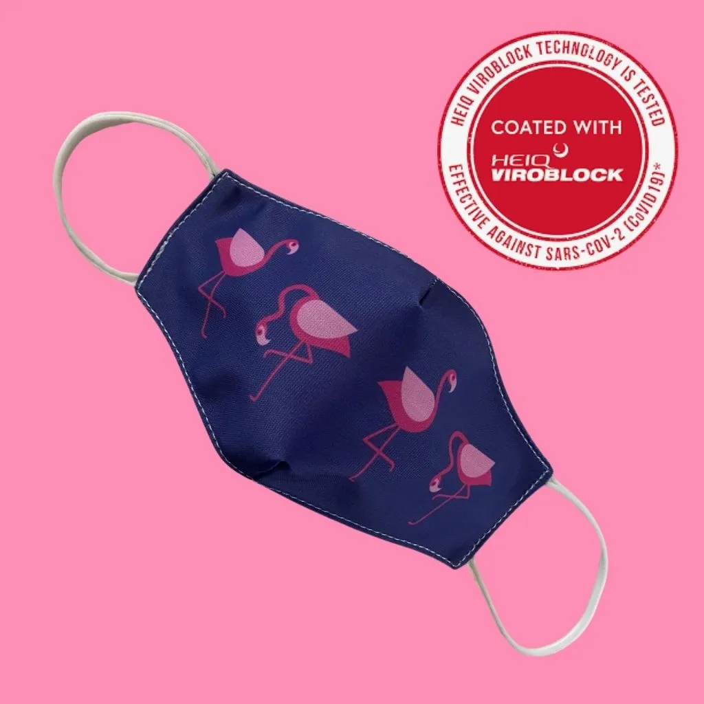 Facemasks with HeiQ Viroblock Technology - NAVY FLAMINGO