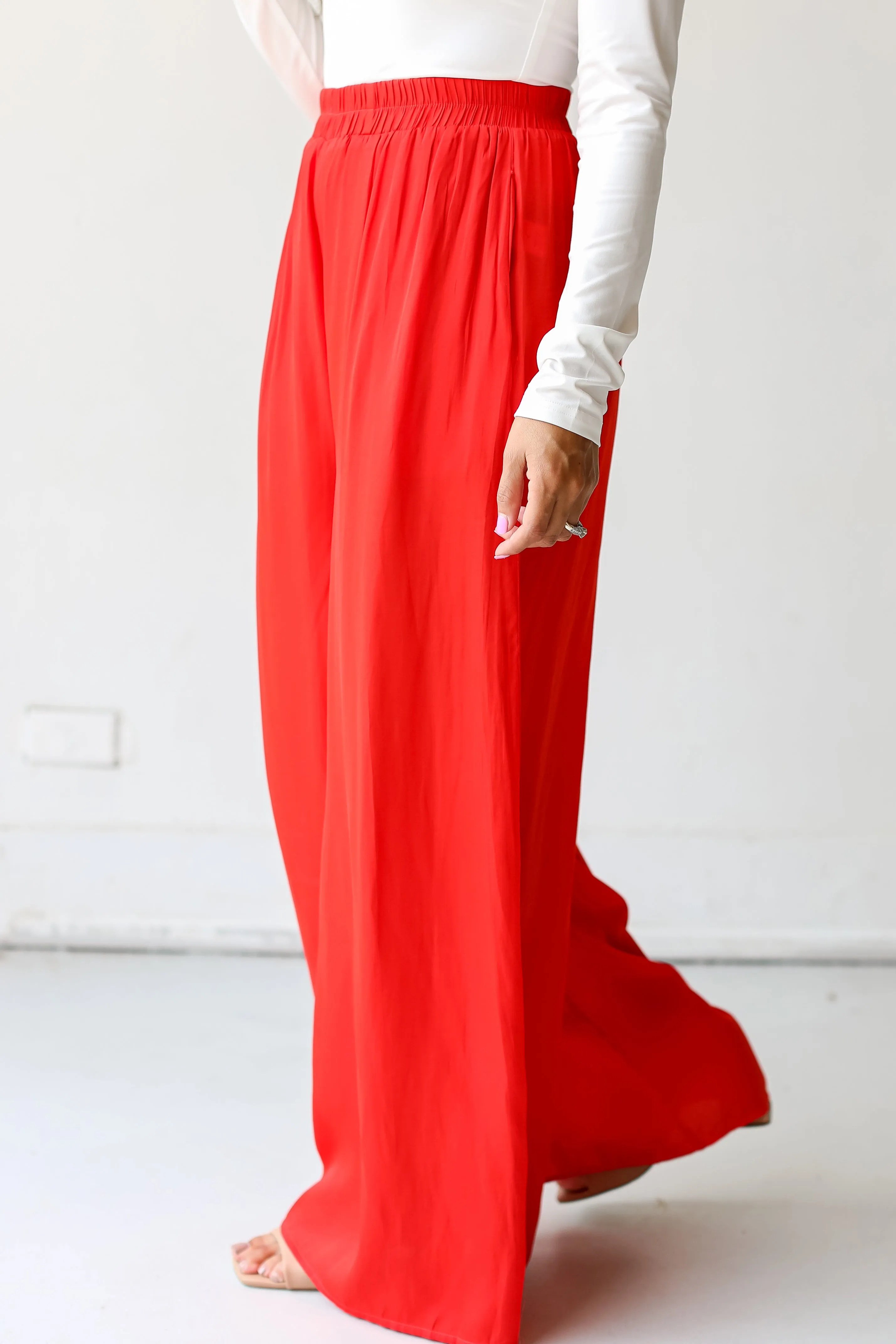 FINAL SALE - Chic Influence Satin Wide Leg Pants