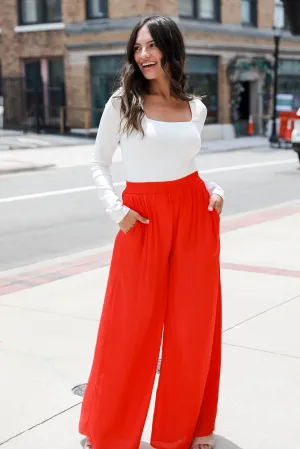 FINAL SALE - Chic Influence Satin Wide Leg Pants