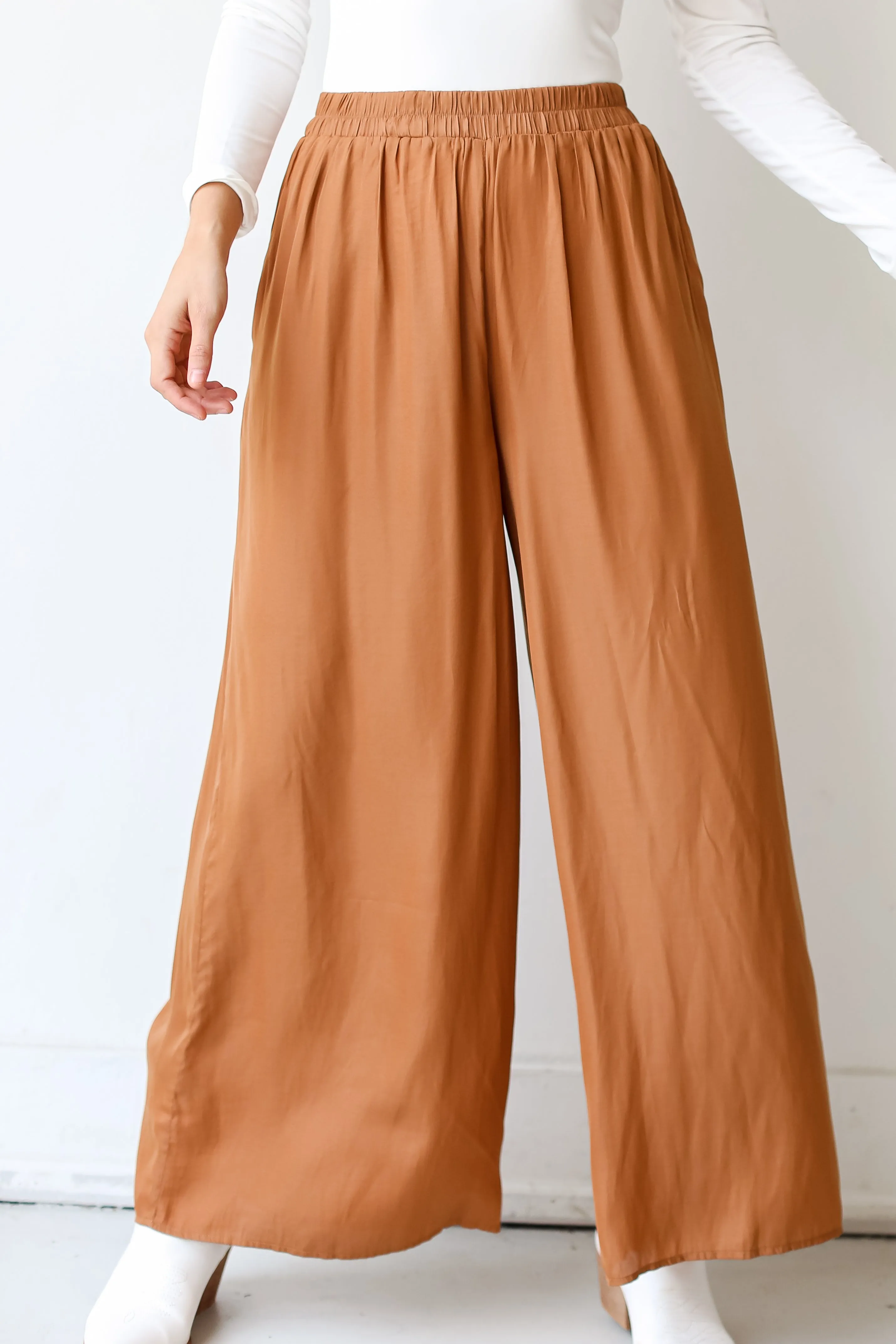 FINAL SALE - Chic Influence Satin Wide Leg Pants