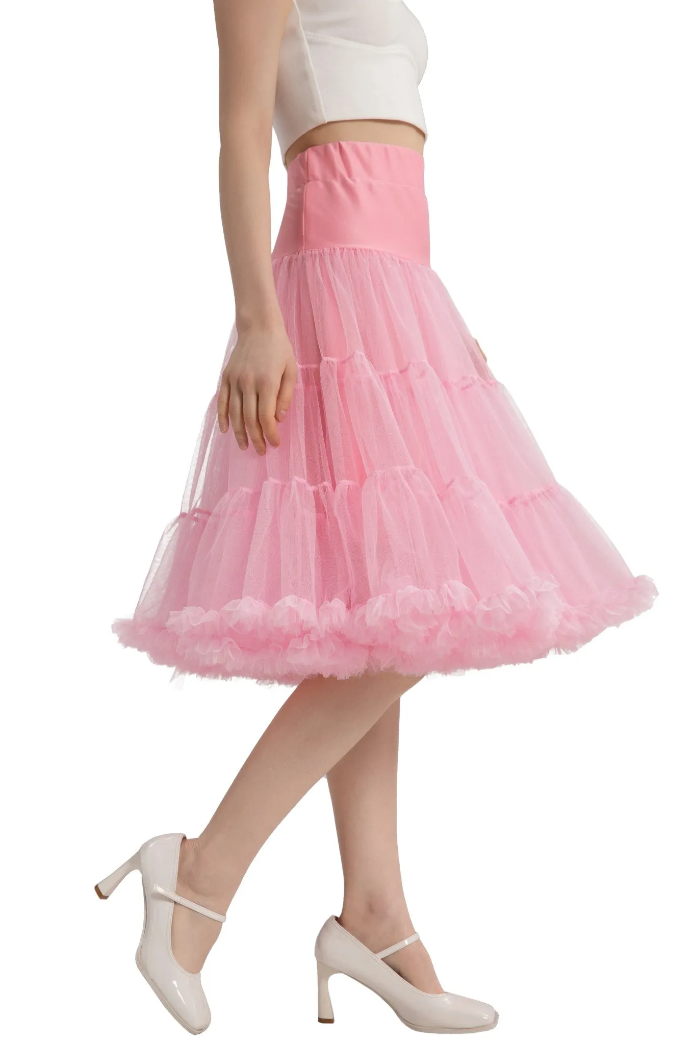 Fluffy Net Petticoat 25.5 Inches In Pastel Pink