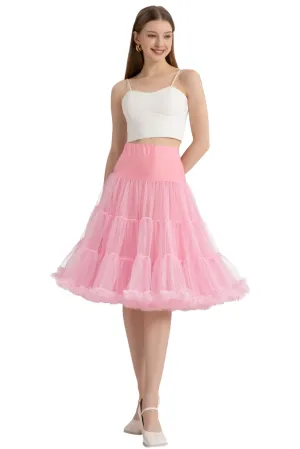 Fluffy Net Petticoat 25.5 Inches In Pastel Pink