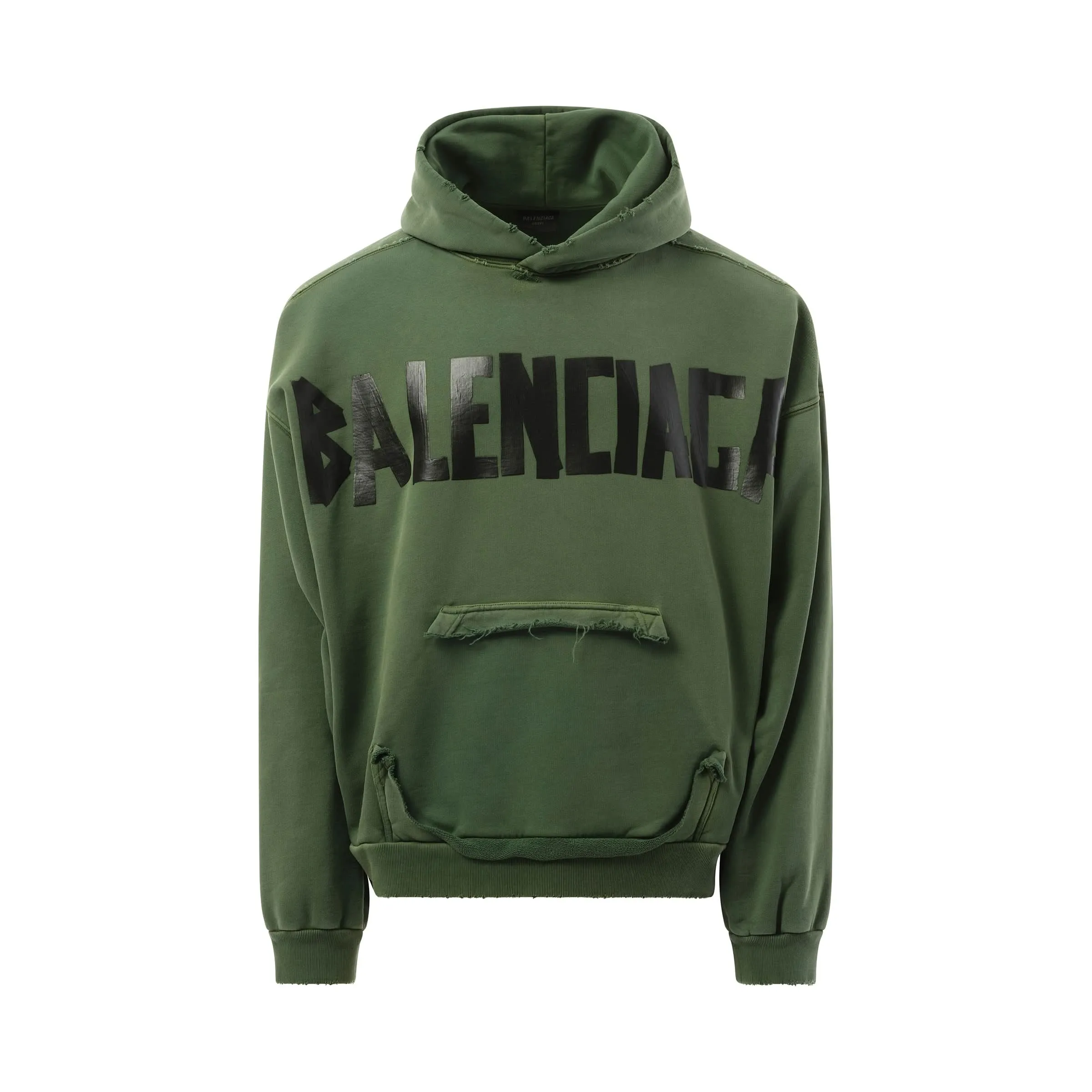 Gaffer Type Ripped Pocket Hoodie in Green