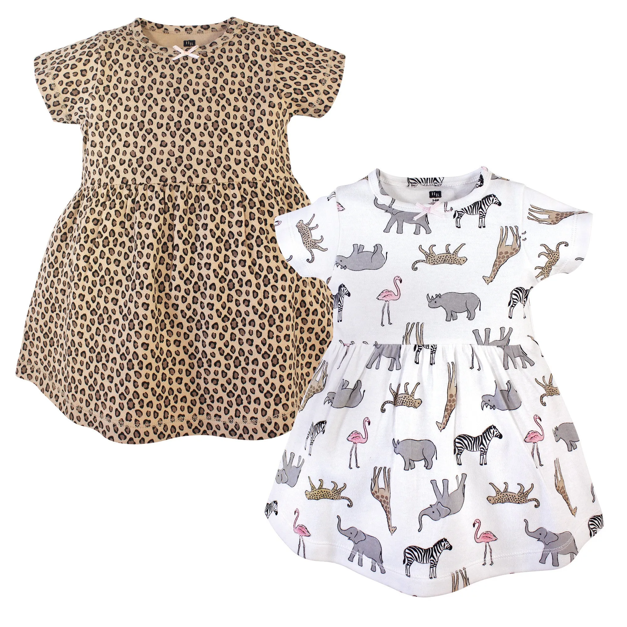 Hudson Baby Cotton Dresses, Modern Pink Safari