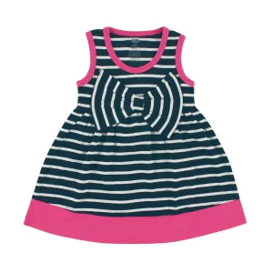 Hudson Baby Cotton Dresses, Navy Pink