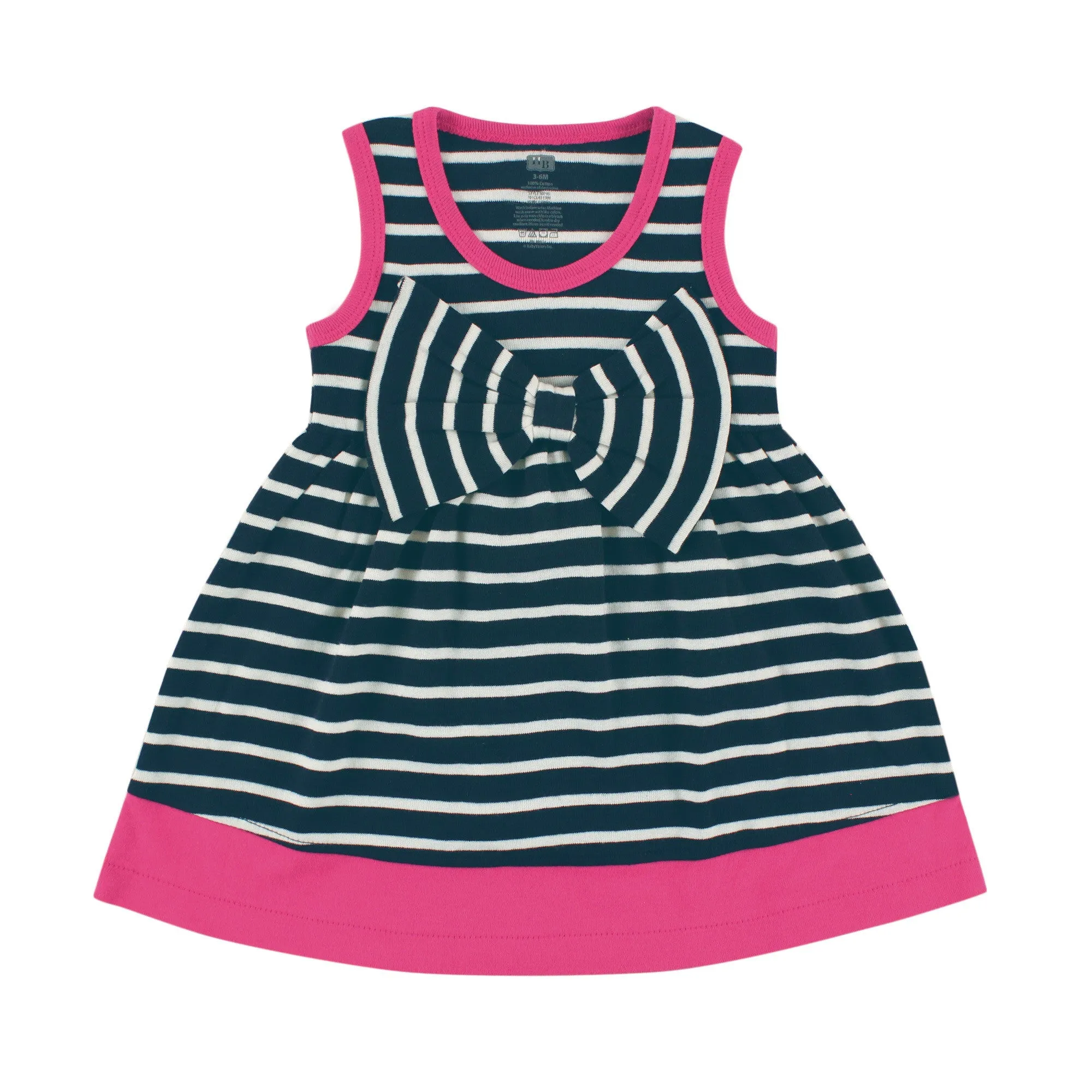 Hudson Baby Cotton Dresses, Navy Pink