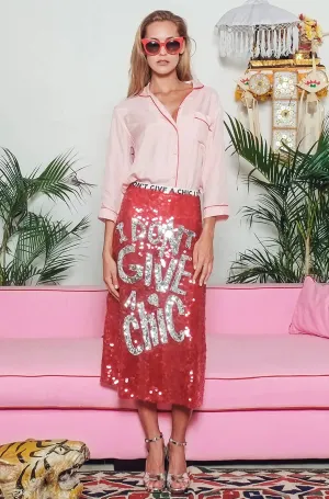 I Don'T Give A Chic Sequin ALine Skirt