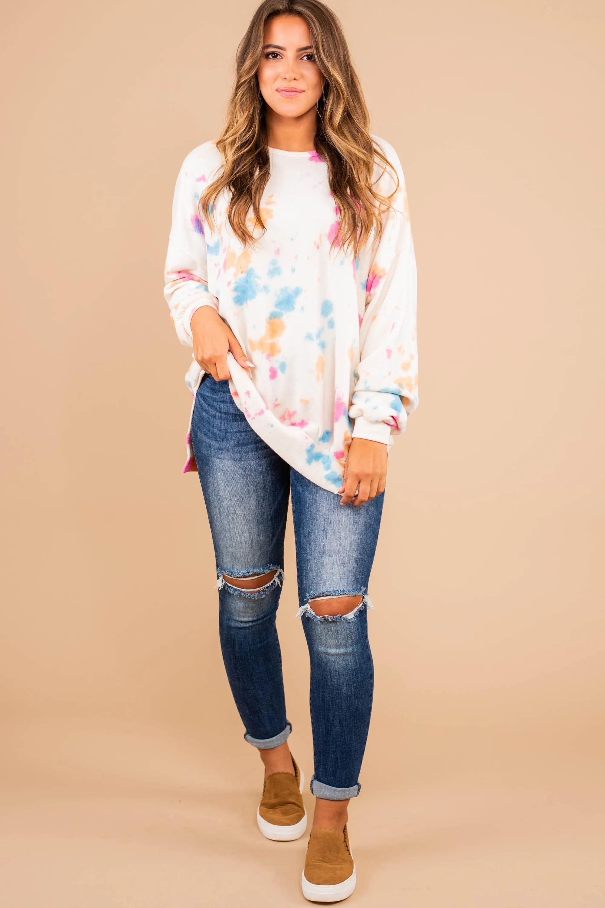 In The Summer Sun Pink Tie Dye Sweatshirt