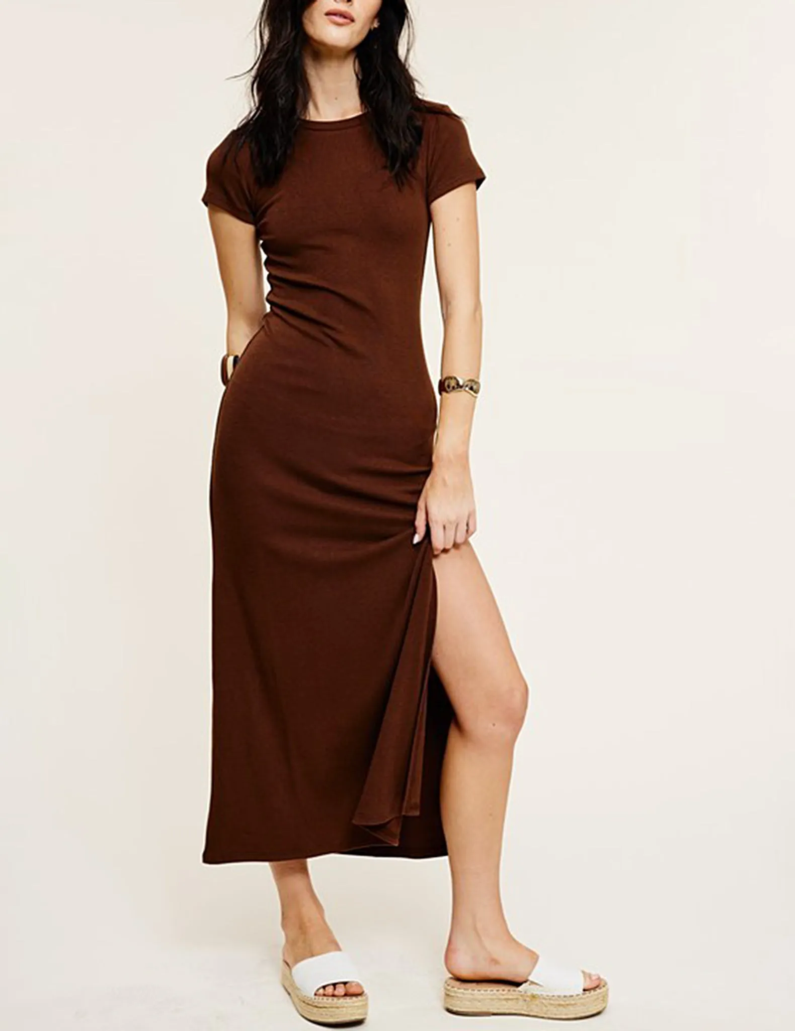 Kendall Side Slit T-Shirt Dress