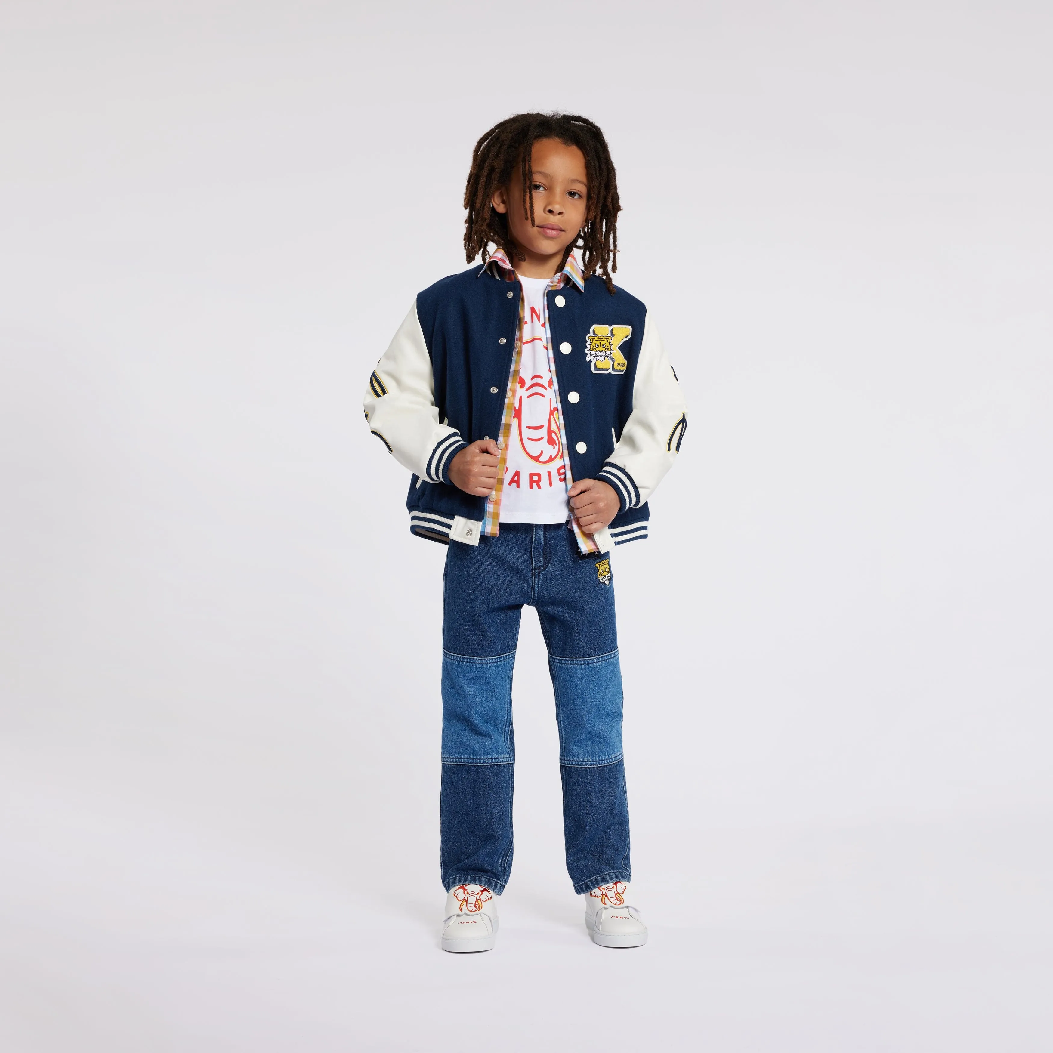 KENZO Boys Varsity Bomber Jacket in Navy