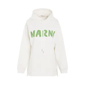 Logo Printed Hoodie in White