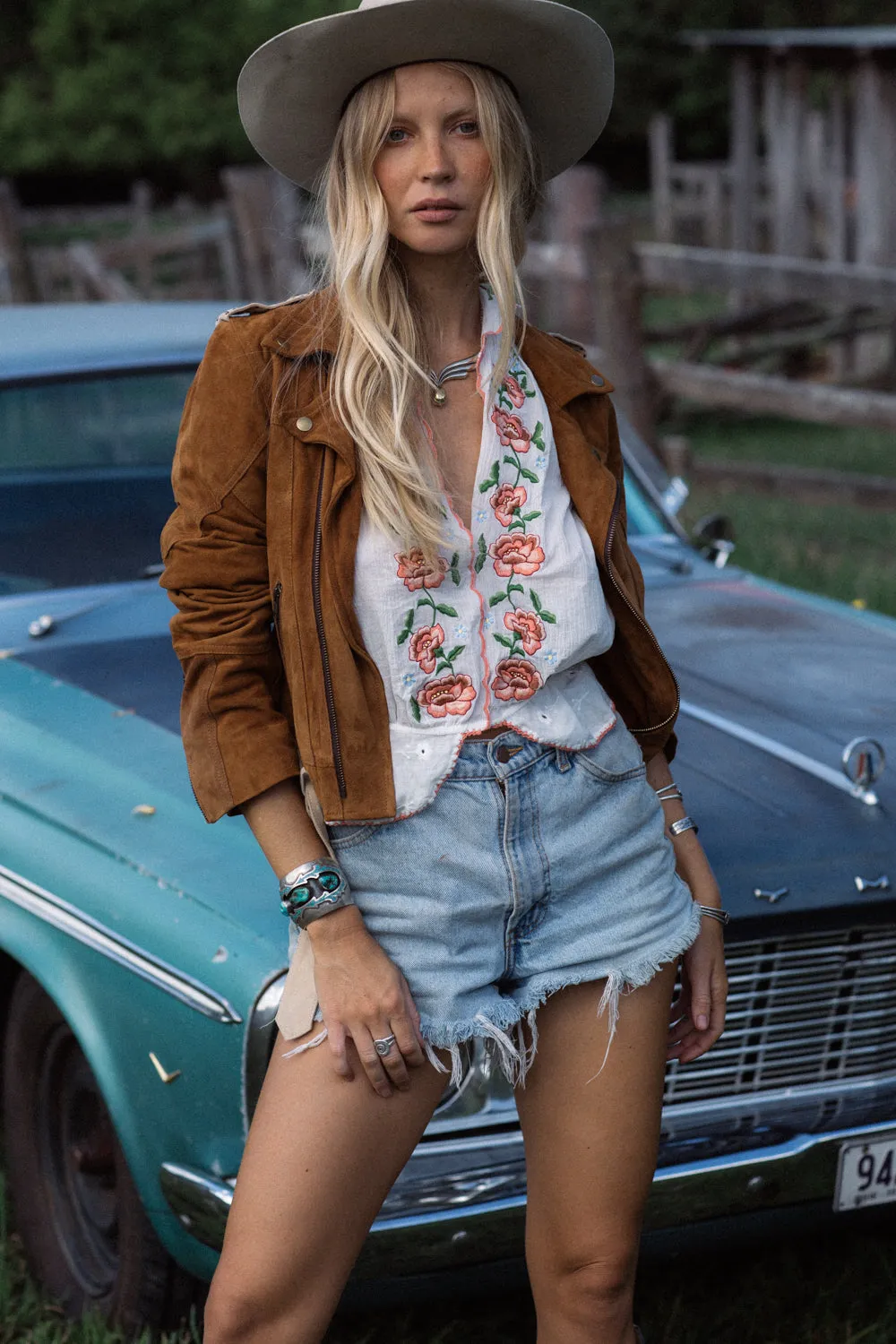 Lone Star Suede Biker Jacket - Tan