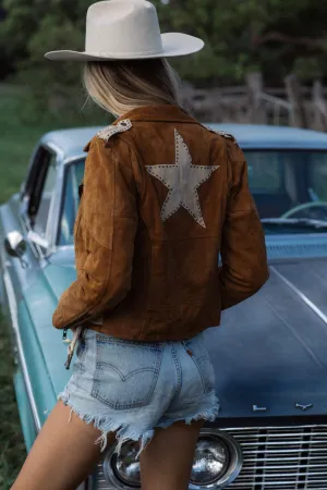 Lone Star Suede Biker Jacket - Tan