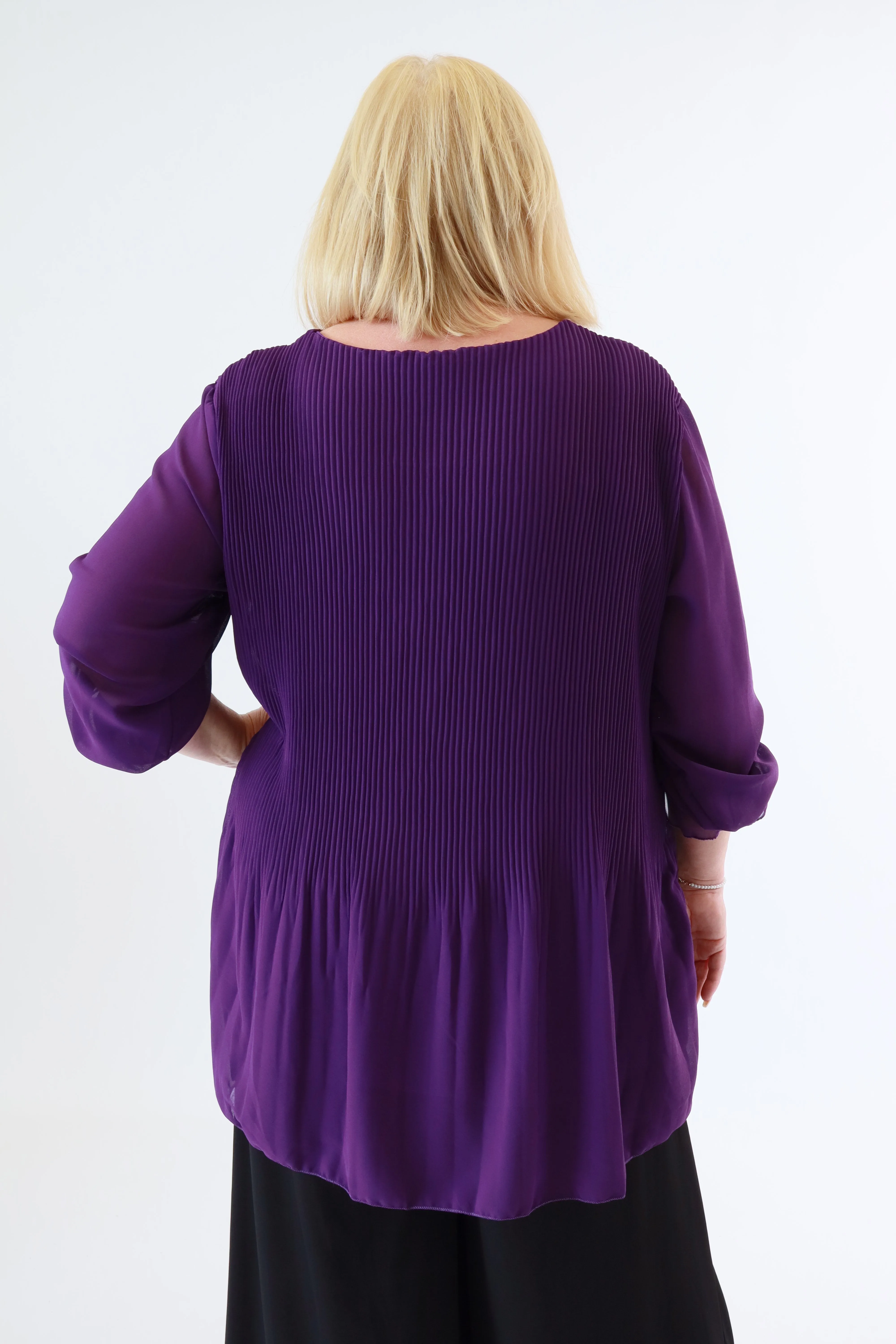 Maizie Pleated Blouse in Purple