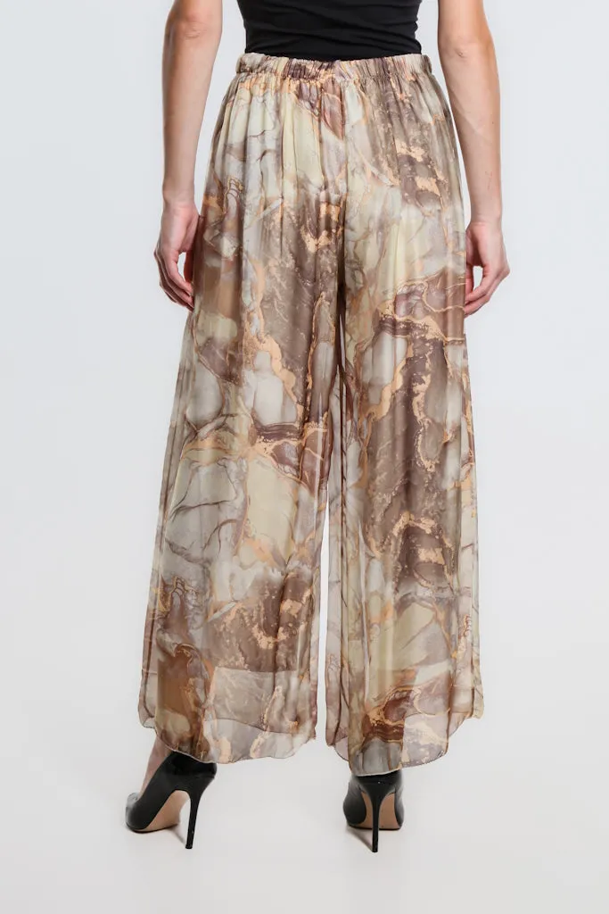 Marble Roxy Silk Straight Leg Pant (PL212M)