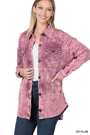 Melanie Acid Wash Shacket