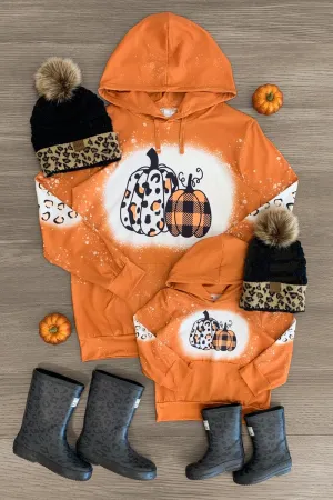 Mom & Me - Cheetah Plaid Pumpkin Hoodie