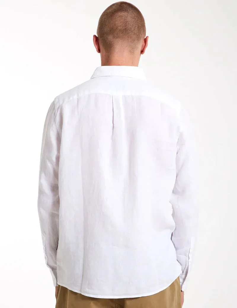 MR SIMPLE - Linen Long Sleeve Shirt White