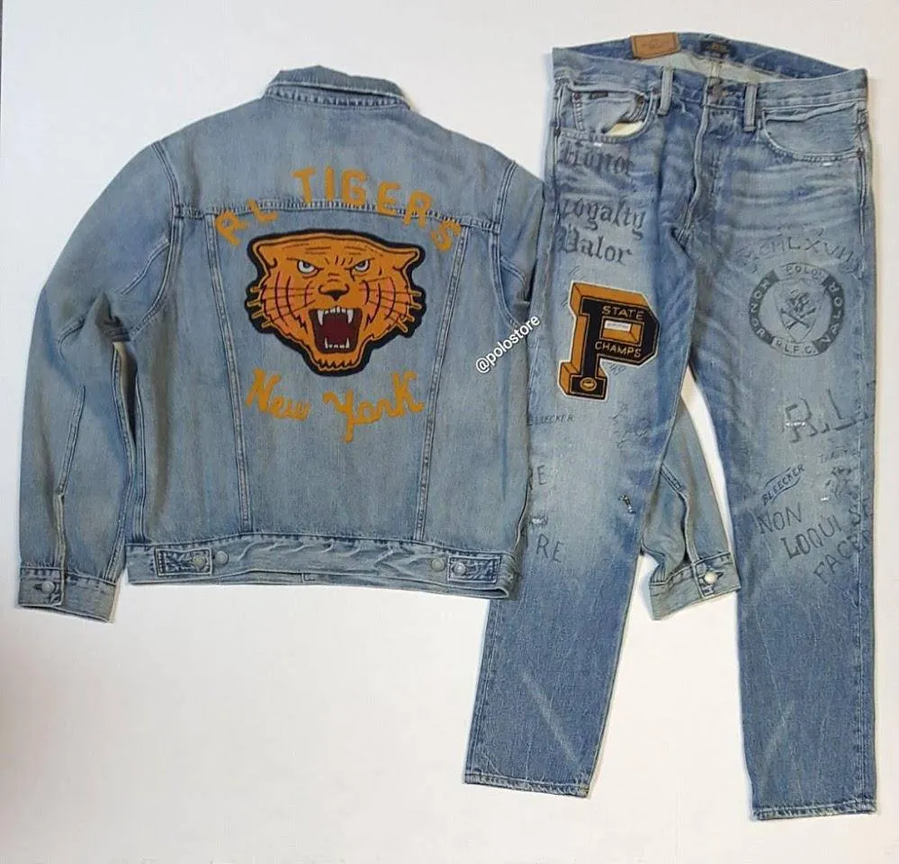 Nwt Polo Ralph Lauren Tiger 'P' Denim Jean Jacket