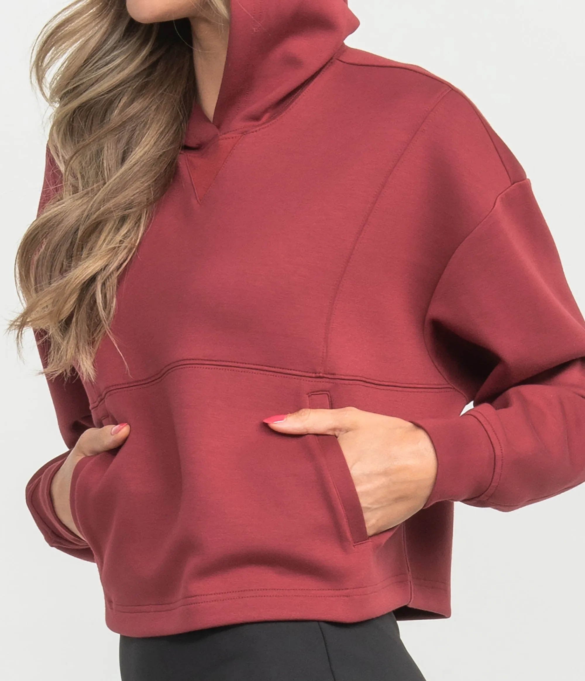 Panelled Performance Hoodie - Crimson