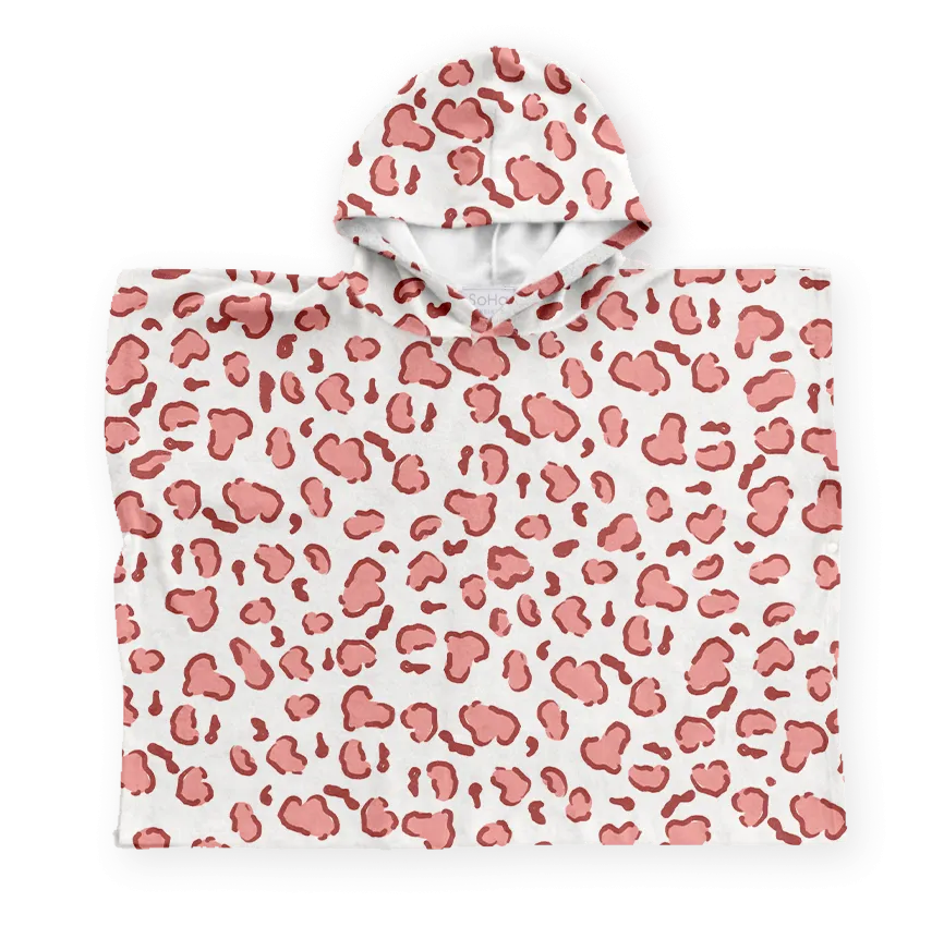 Pink Leopard Keiki Poncho, Medium