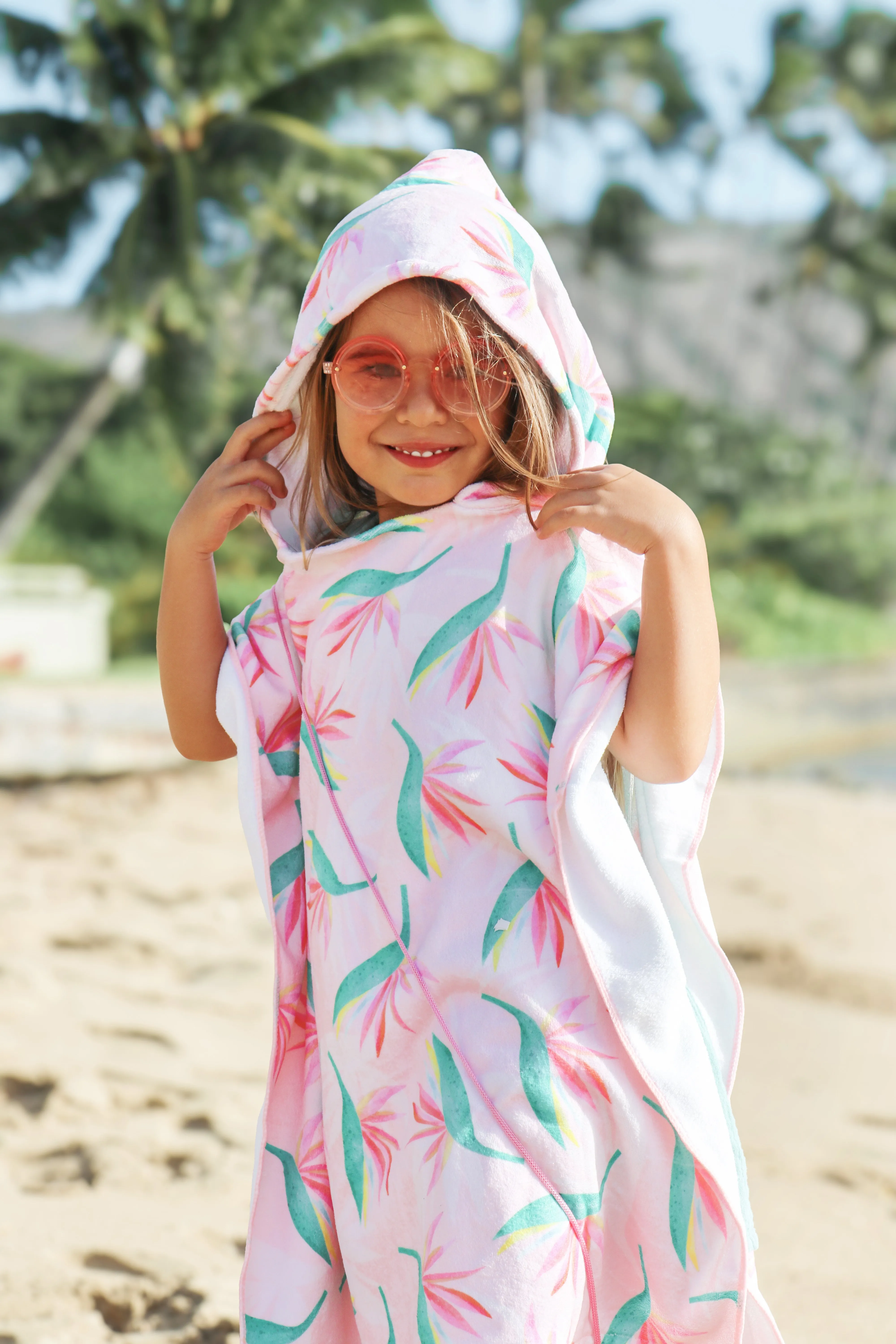 Pink Monstera Keiki Poncho